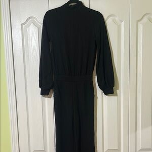 Halara stand collar, invisible, zipper side pocket flare jumpsuit